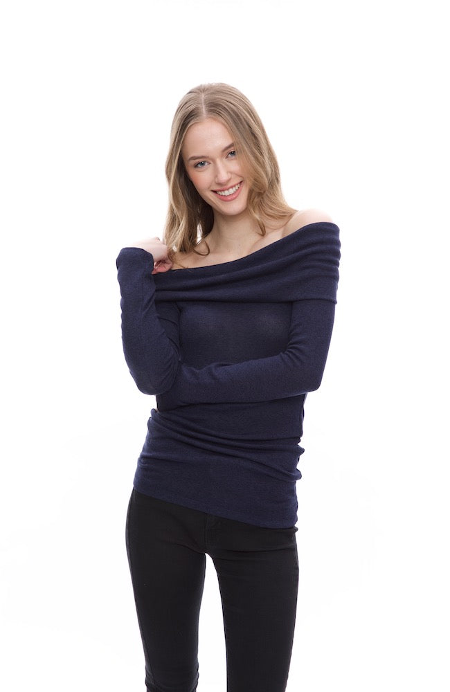 Trybe: Cowl/Off Shoulder Sweater Top